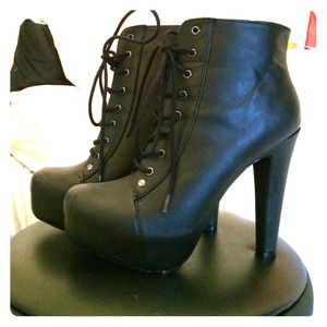 Platform lace up heels