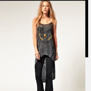 Free People Hi- low baseball Texan shirt dress