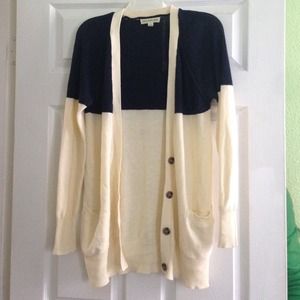 Cream & Navy Cardigan