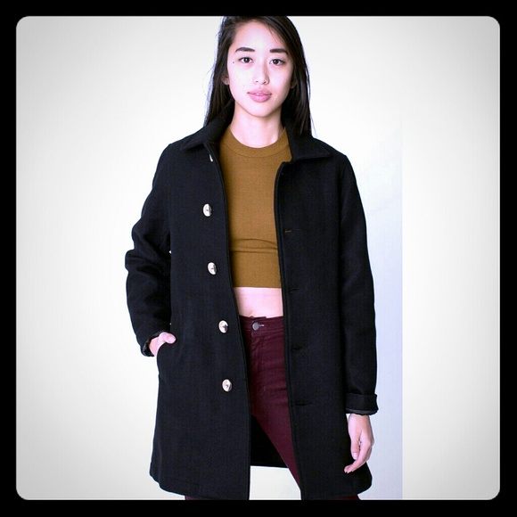 American Apparel Unisex Wool Peacoat
