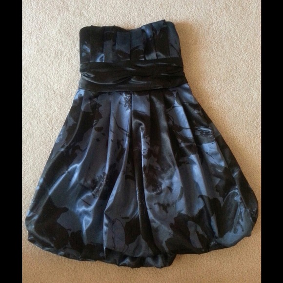 Black and blue formal dress