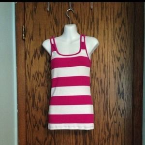 Pink and white tank