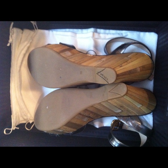Decided to Keep!! Prada Bamboo Wedges - Picture 3 of 4