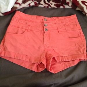 High wasted coral shorts