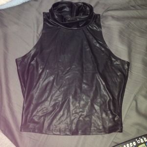 Faux leather crop top Faux leather crop top