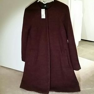 H&M Burgundy Coat