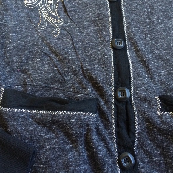 Miss Me Embellished Button-up Sweater - Picture 3 of 4