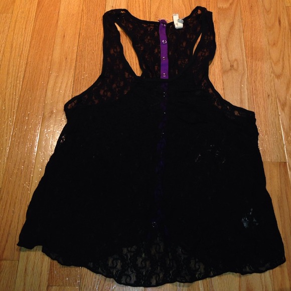 See through lace tank top