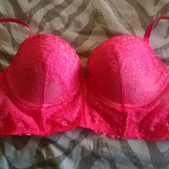 34dd hot pink corset bra