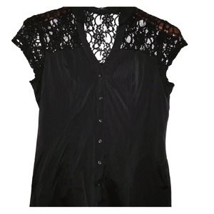 NWOT Black Express button down blouse