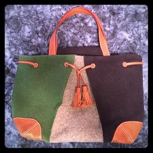 Authentic Kate Spade felt purse tote - blue, green