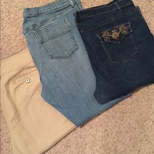 Jean and khaki Capris and full length jeans