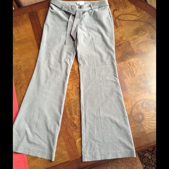 ❌SOLD❌Gray Wide Leg Slacks with Belt - Picture 4 of 4