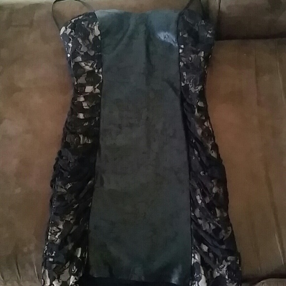 Lace/leather dress