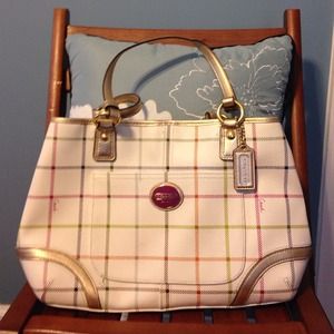 Coach Heritage Tattersall Shopper Tote