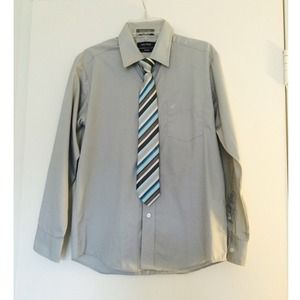 BOYS LONG SLEEVE COLLARED SHIRT/ TIE