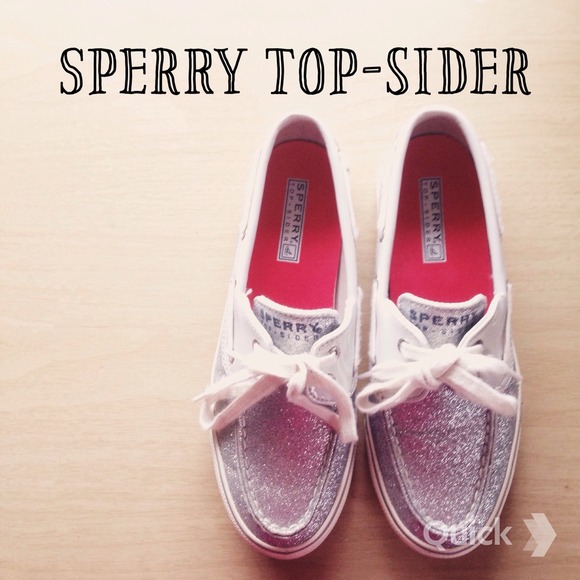 Size Six 1/2 Sparkly Silver Sperrys