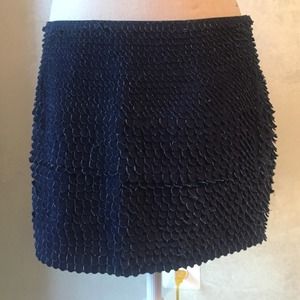 Haute Hippie denim textured mini skirt