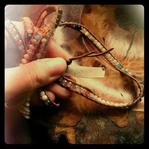 Chan Luu Aqua Mix Leather Wrap Bracelet