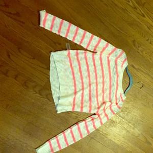 Pink and white striped sweater