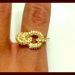 Swarovski gold knot ring size 7