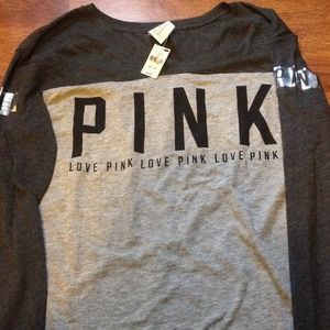 VS PINK grey long sleeve