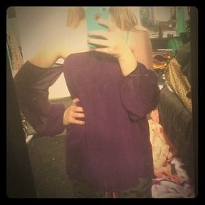 Purple hanging sleeves shirt