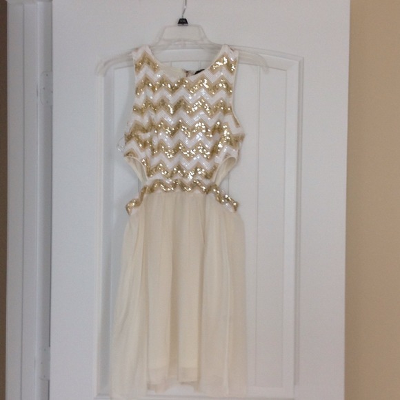 Size small chevron gold sequin dress