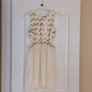 Size small chevron gold sequin dress