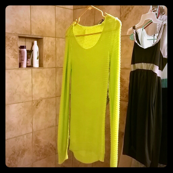 LIME mesh oversized sweater