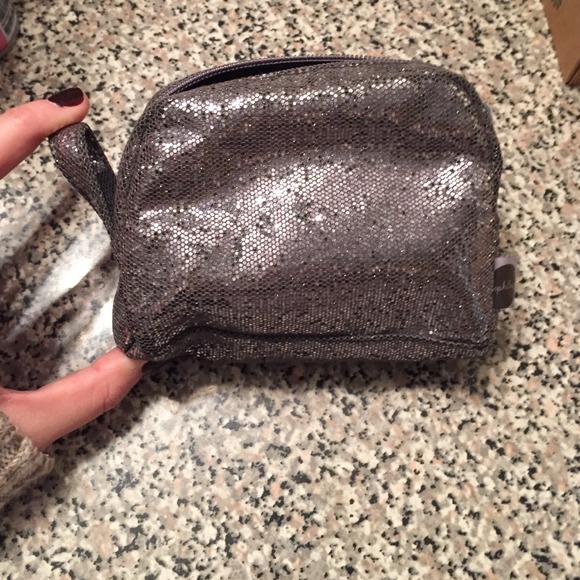 Sparkle silver make up bag