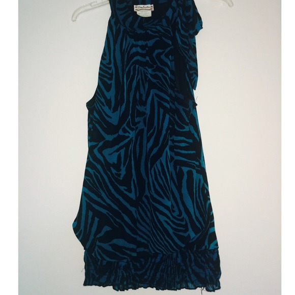 STRAPLESS ZEBRA PRINT WITH COLLARED BOW - Picture 1 of 1