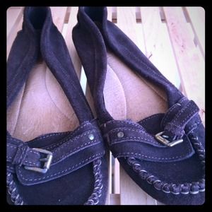 Brown, Suede J.Crew Moccasin Flats