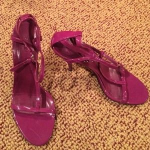 Gucci purple patent sandals.