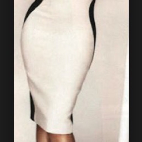 Black and white pencil skirt