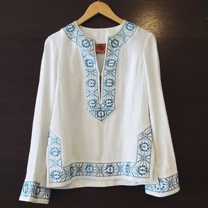 SALE! Tory Burch Embellished Linen Tunic