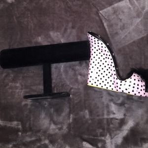 Suede jewelry stand and adorable shoe piggy bank!
