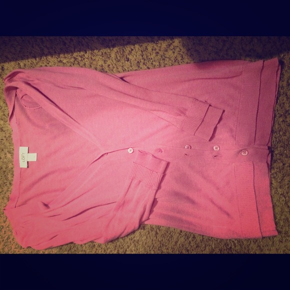 Loft light pink cardigan