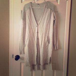 Free people cream/ivory duster cardigan