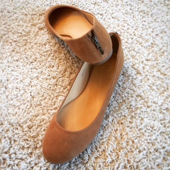 Nude suede ballet flats by J. Crew 7.5