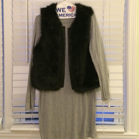 Gray long sleeve t shirt dress