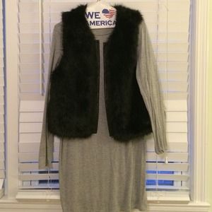Gray long sleeve t shirt dress