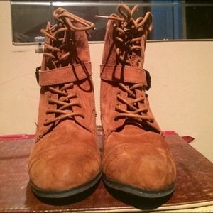 Tan Lace Up Booties