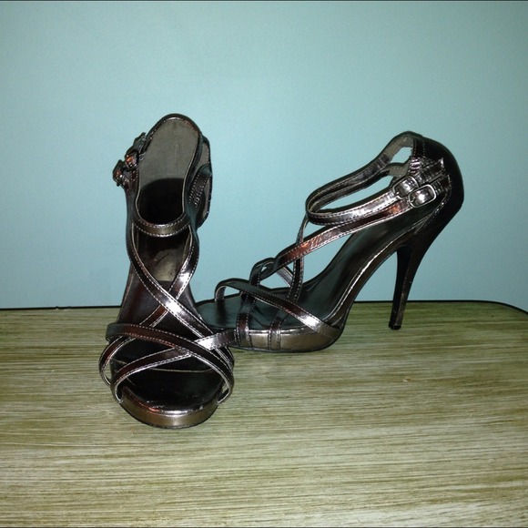 Metallic Strappy Stilettos