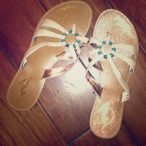 Baby Phat Turquoise Jeweled Sandals