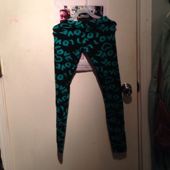 Black and teal leggings - Picture 1 of 3