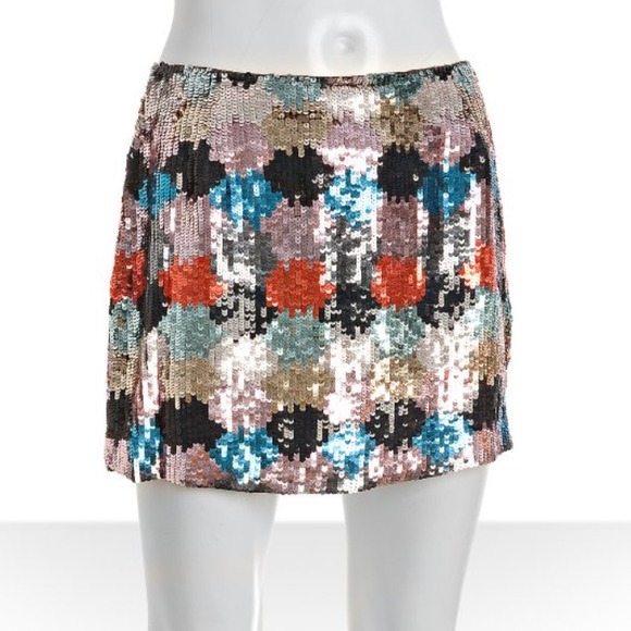 French Connection 'Paint Box' sequin mini skirt - Picture 1 of 4