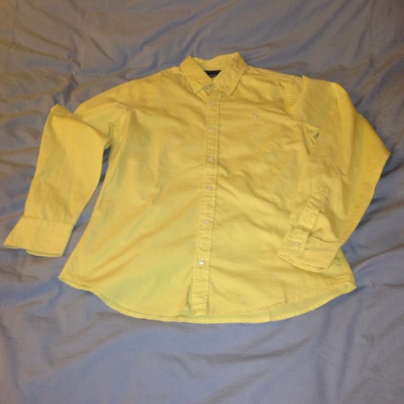 Ralph Lauren yellow cotton poplin slim fit shirt 6