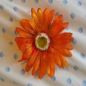 Orange flower hair clip