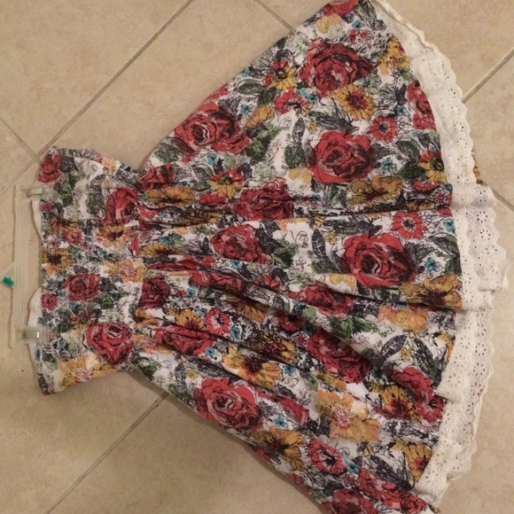 Strapless American Rag A-Line Floral Dress ☺️ - Picture 2 of 4